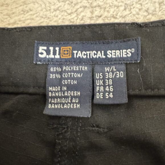 5.11 Tactical Pants Mens 38x30 Black Stretch Flex Ripstop Utility Cotton Blend - Picture 3 of 10